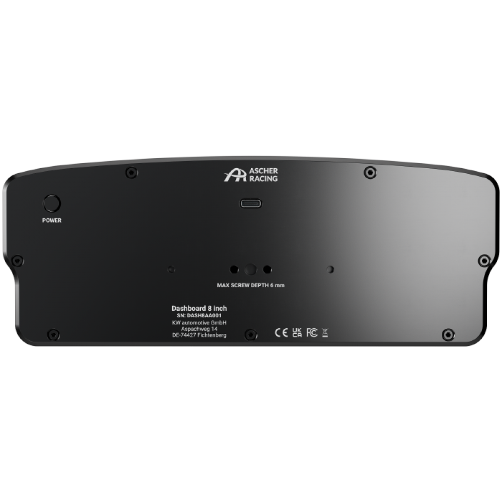 Ascher Racing Dashboard Ultrawide 8"