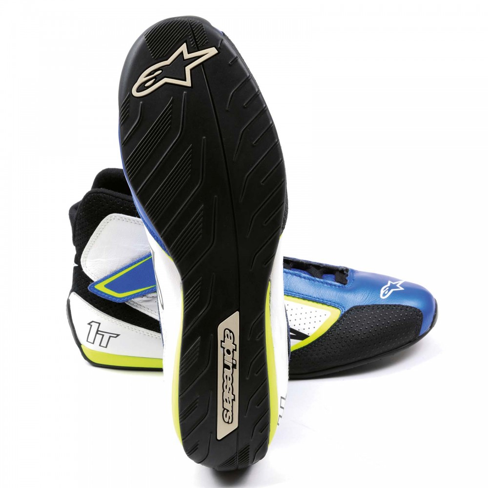 Alpinestars TECH-1 T SHOES - Blue/White/Yellow Fluorescent