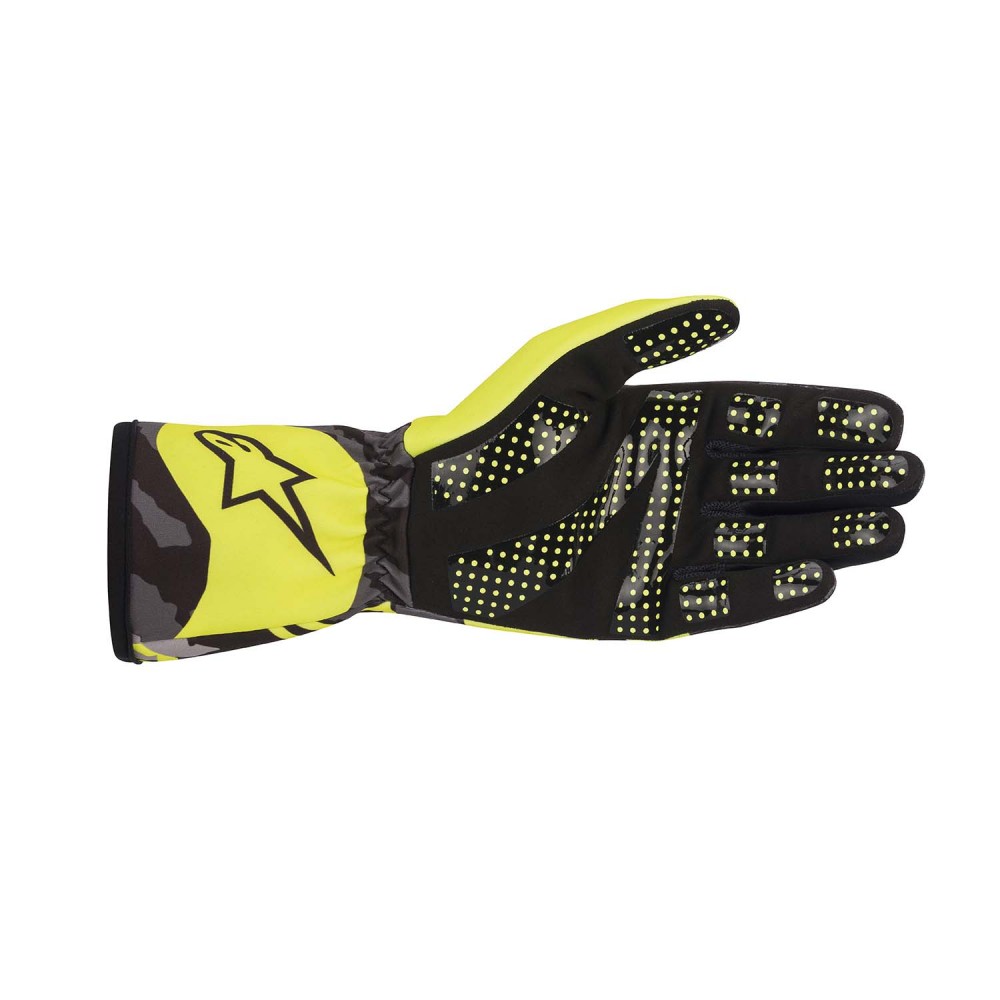 Gants Alpinestars TECH-1 K RACE V2 CAMO - Yellow-Fluo/Black