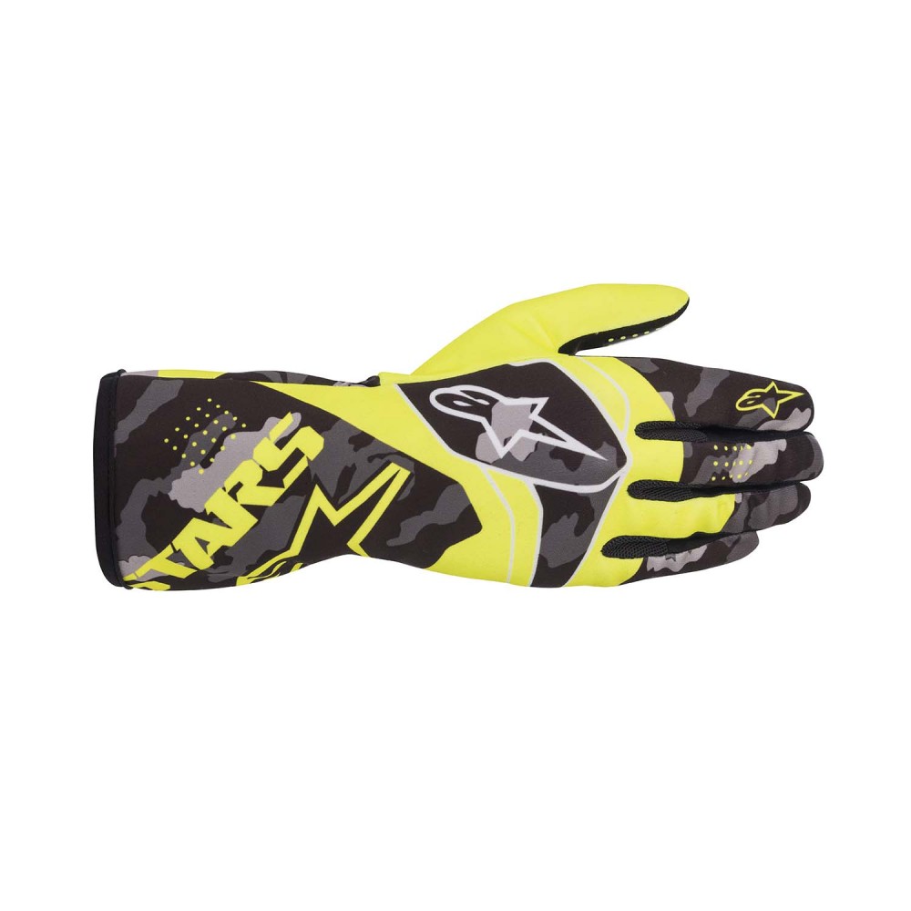 Gants Alpinestars TECH-1 K RACE V2 CAMO - Yellow-Fluo/Black