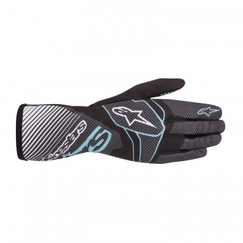 Gants Alpinestars TECH-1 K RACE V2 CARBON - BLACK/TURQUOISE