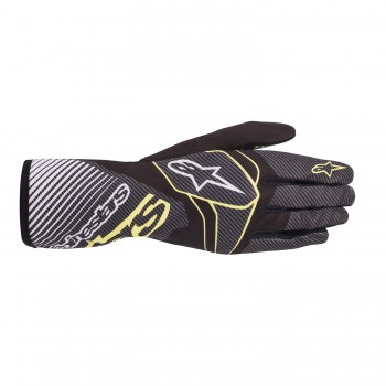 Gants Alpinestars TECH-1 K RACE V2 CARBON - BLACK/GREEN LIME