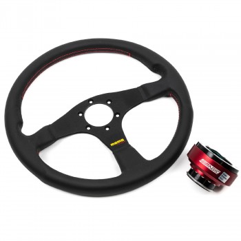 Pack Volant Momo Tuner Cuir 350mm | Quick Release Simagic