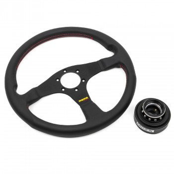 Pack Volant Momo Tuner Cuir 350mm | Quick Release Moza Racing