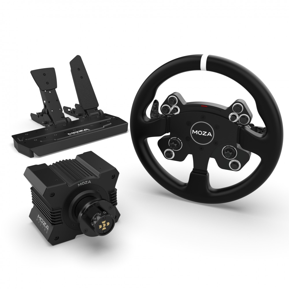 Bundle Moza R5 Direct Drive Base, CS V2 Steering Wheel et SR-P 2 Pédales