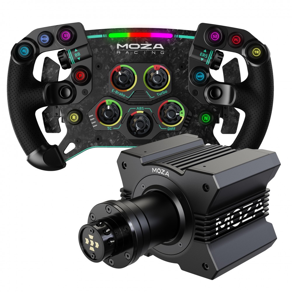 Bundle Moza R9 Direct Drive avec GS V2 Cuir Steering Wheel