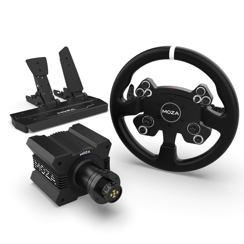 Bundle Moza R9 Direct Drive, CS V2 Steering Wheel et SR-P 2 Pédales