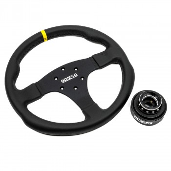 Pack Volant Sparco R330 Cuir 330mm | Quick Release Moza Racing