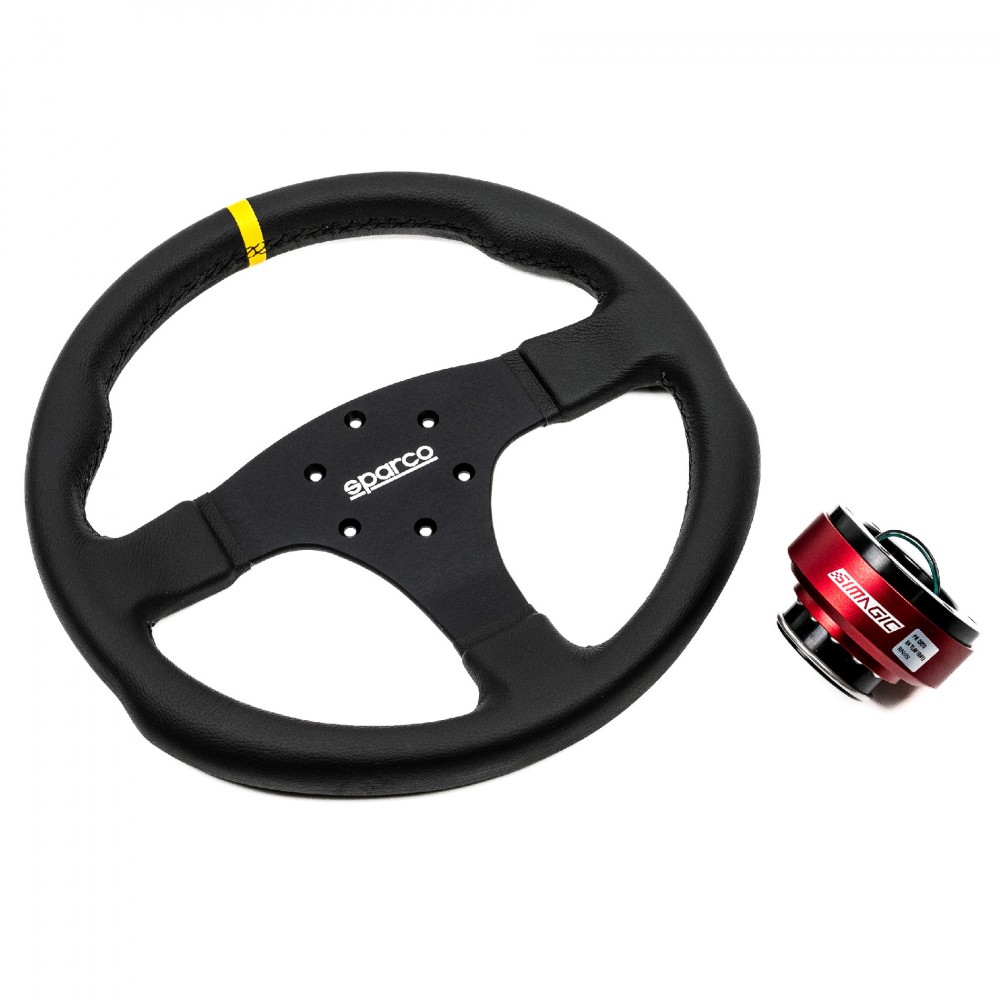 Pack Volant Sparco R330 Cuir 330mm | Quick Release Simagic
