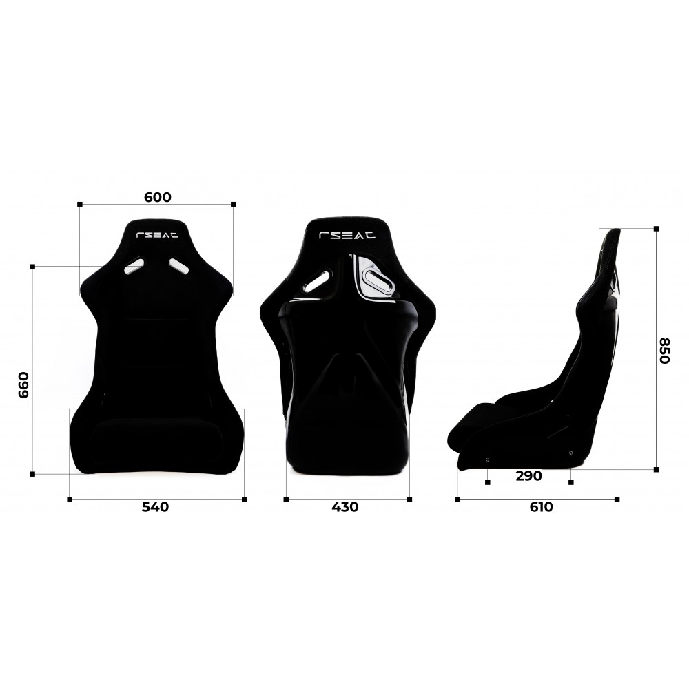 Siège Baquet Sim Racing RSEAT GTS Black Suede Siège Baquet Sim Racing RSEAT GTS Black Suede